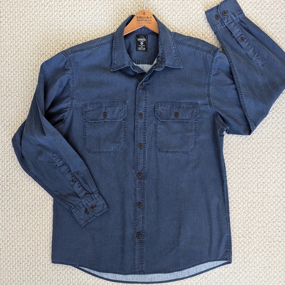 REDHEAD Premium Denim Button Down Shirt MEN'S M Rancher Classic Indigo Blue - Picture 14 of 15